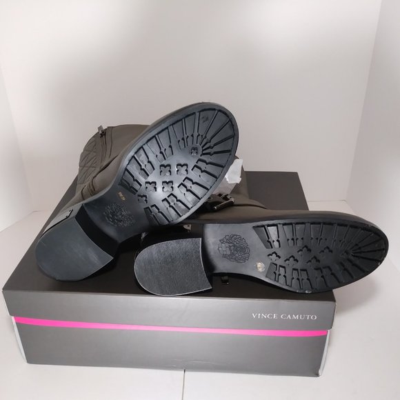 Vince Camuto Waveera Women's Leather Olive Gray Moto Boots- Size 9M - Picture 7 of 8